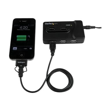 STARTECH.COM 6 Port USB 3.0 / 2.0 Hub mit 2A Ladeanschluss - 2x USB 3.0 SuperSpeed und 4x USB 2.0 Co