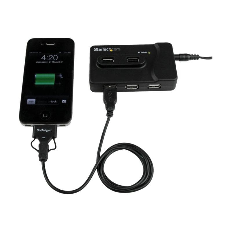 STARTECH.COM 6 Port USB 3.0 / 2.0 Hub mit 2A Ladeanschluss - 2x USB 3.0 SuperSpeed und 4x USB 2.0 Co