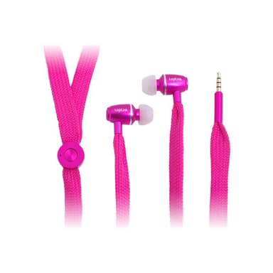 LOGILINK Earphone ″String″, with micro, 1x 3,5mm, pink