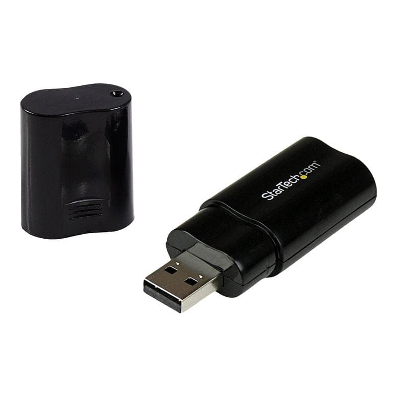 STARTECH.COM USB Audio Adapter - USB auf Soundkarte in Schwarz - Soundcard mit USB (Stecker)