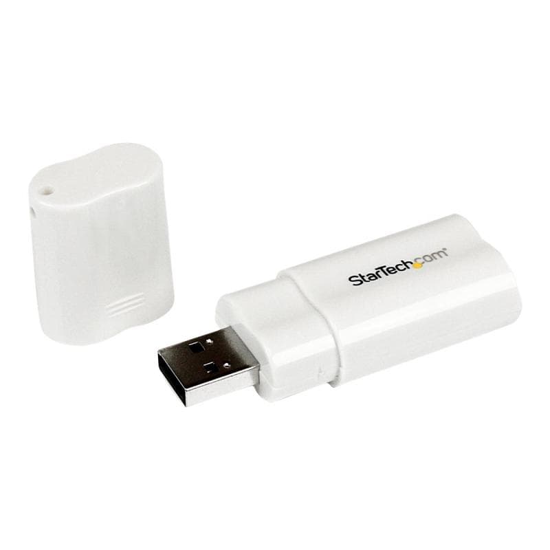 STARTECH.COM USB Audio Adapter - USB auf Soundkarte in weiss - Soundcard mit USB (Stecker)
