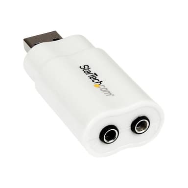 STARTECH.COM USB Audio Adapter - USB auf Soundkarte in weiss - Soundcard mit USB (Stecker)