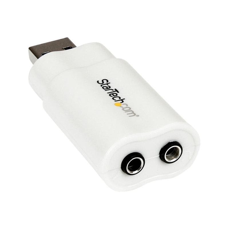 STARTECH.COM USB Audio Adapter - USB auf Soundkarte in weiss - Soundcard mit USB (Stecker)