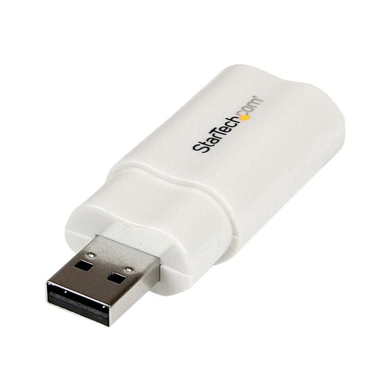 STARTECH.COM USB Audio Adapter - USB auf Soundkarte in weiss - Soundcard mit USB (Stecker)