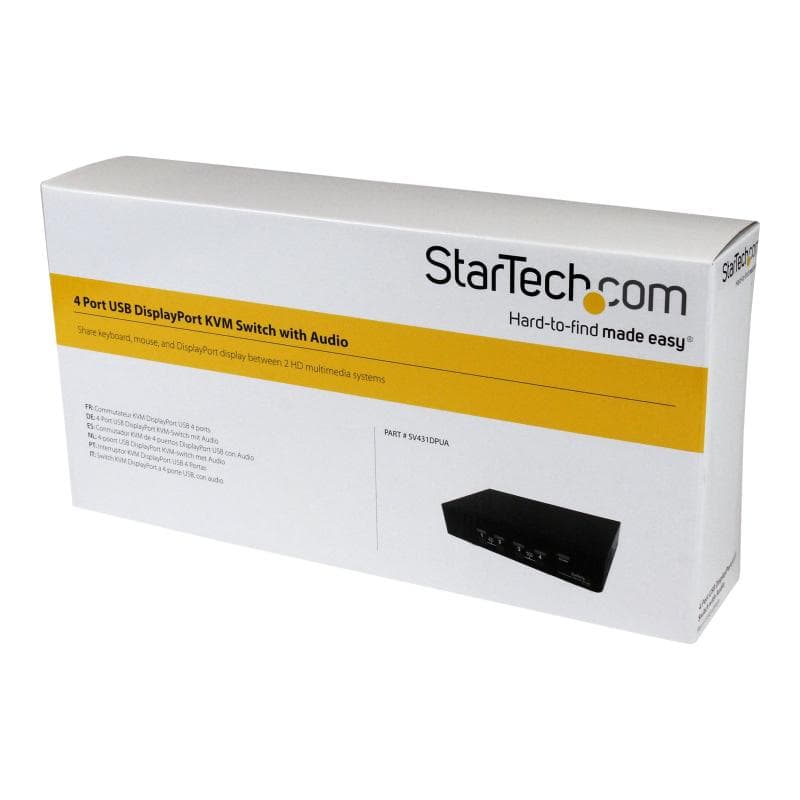 STARTECH.COM 4 Port DisplayPort USB KVM Switch mit Audio - DisplayPort Desktop KVM Umschalter mit US