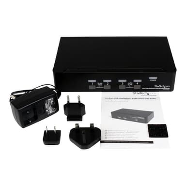 STARTECH.COM 4 Port DisplayPort USB KVM Switch mit Audio - DisplayPort Desktop KVM Umschalter mit US