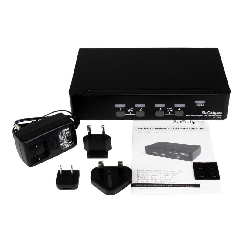 STARTECH.COM 4 Port DisplayPort USB KVM Switch mit Audio - DisplayPort Desktop KVM Umschalter mit US