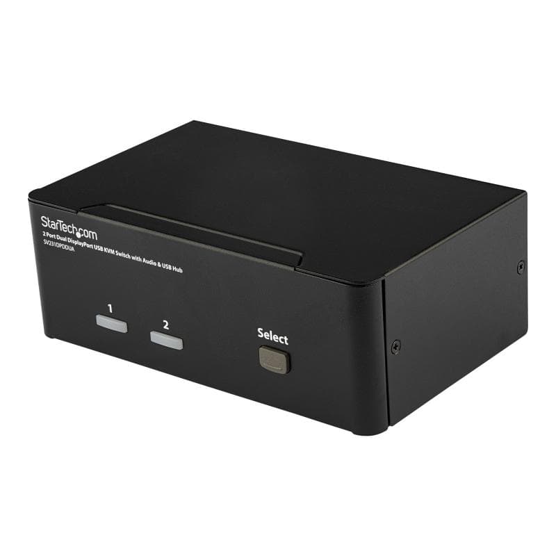 STARTECH.COM 2 Port Dual DisplayPort USB KVM Switch mit Audio - DisplayPort Desktop KVM Umschalter