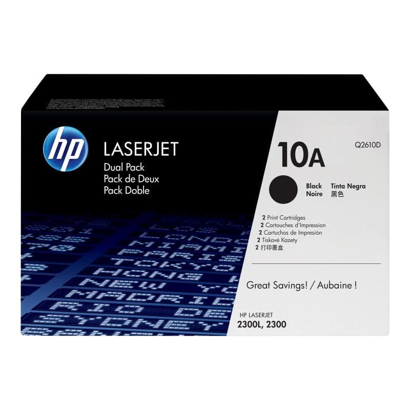 HP 10A 2er Pack Schwarz LaserJet Tonerpatrone (Q2610D)