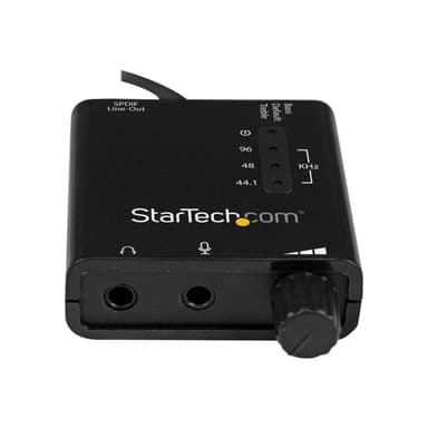 STARTECH.COM USB Audio Adapter - Externe USB Soundkarte mit SPDIF Digital Audio und Stero Mic - Schw