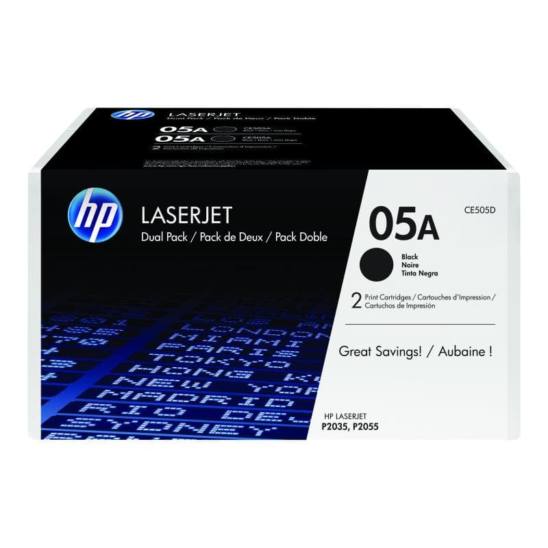 HP 05A 2er Pack Schwarz LaserJet Tonerpatrone (CE505D)