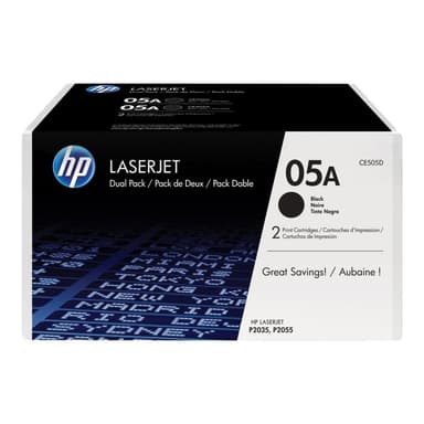 HP 05A 2er Pack Schwarz LaserJet Tonerpatrone (CE505D)