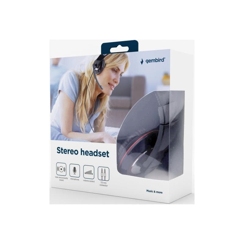 GEMBIRD Headset GEMBIRD STEREO MHS 001 glänzend schwarz