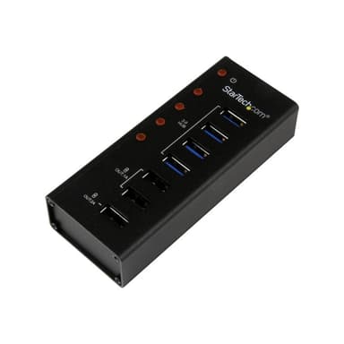 STARTECH.COM 4 Port USB 3.0 Hub plus 3 Ladeanschlüssen (2x 1A & 1x 2A) - Metallgehäuse zur Wandmonta