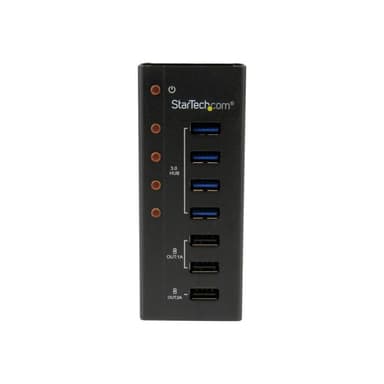 STARTECH.COM 4 Port USB 3.0 Hub plus 3 Ladeanschlüssen (2x 1A & 1x 2A) - Metallgehäuse zur Wandmonta