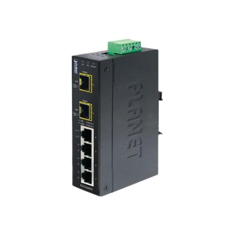 PLANET TECHNOLOGY Planet Industrial Gigabit LWL Switch IGS-620TF, 4x 1 Gigabit/s (RJ45), 2x SFP Slot