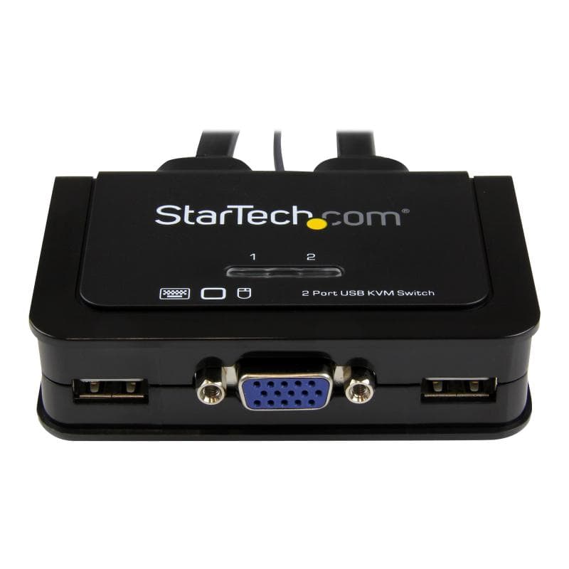 STARTECH.COM 2 Port VGA USB KVM Switch Kabel - VGA KVM Umschalter USB Powered mit Fernumschaltung