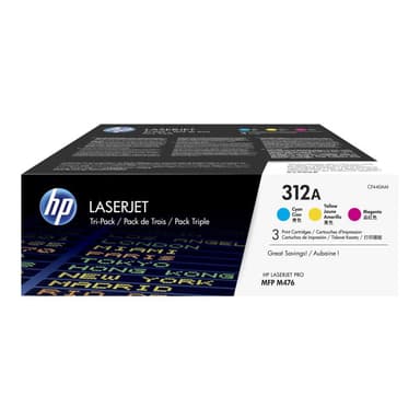 HP 312A Tri Pack 3er Pack Gelb, Cyan, Magenta LaserJet Tonerpatrone (CF440AM)