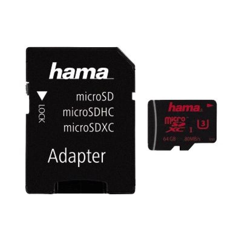 Hama microSDXC UHS Speed Class 3 64GB inkl. Adapter/Mobile