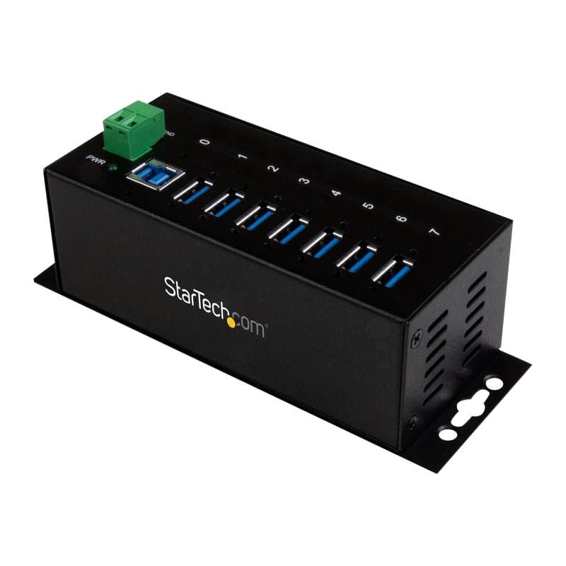 STARTECH.COM Industrieller 7 Port USB 3.0 Hub mit Überspannungsschutz - USB Hub zur Klemmleisten / D
