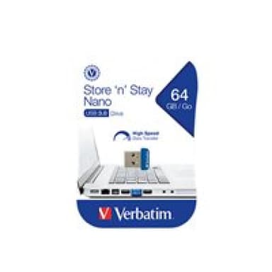 VERBATIM USB-Stick 64GB Verbatim Nano USB Drive 3.0 Store n Stay