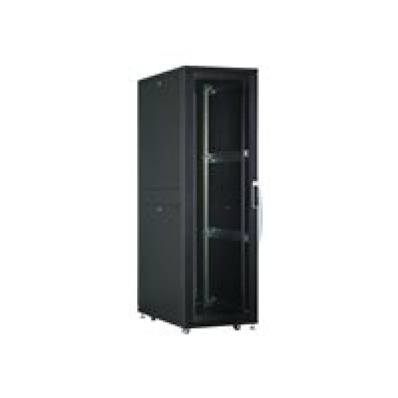 DIGITUS 42HE Unique Netzwerkschrank 600x600mm Glastür Schwarz