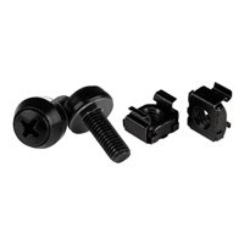 STARTECH.COM M6 x 12mm - Schrauben und Käfigmuttern - 50er Pack - Schwarz - M6 Montageschrauben und