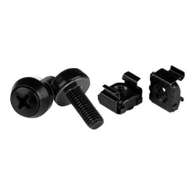 STARTECH.COM M6 x 12mm - Schrauben und Käfigmuttern - 100er Pack - Schwarz - M6 Montageschrauben un