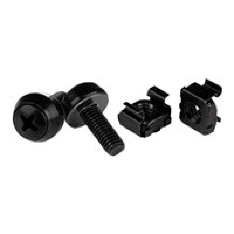 STARTECH.COM M6 x 12mm - Schrauben und Käfigmuttern - 100er Pack - Schwarz - M6 Montageschrauben un