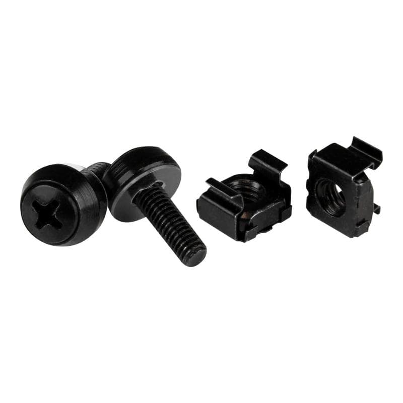 STARTECH.COM M5 x 12mm - Schrauben und Käfigmuttern - 50er Pack - Schwarz - M5 Montageschrauben und