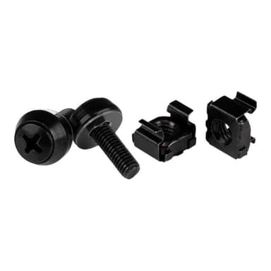 STARTECH.COM M5 x 12mm - Schrauben und Käfigmuttern - 50er Pack - Schwarz - M5 Montageschrauben und