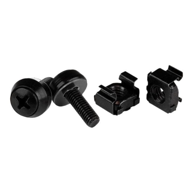 STARTECH.COM M5 x 12mm - Schrauben und Käfigmuttern - 50er Pack - Schwarz - M5 Montageschrauben und