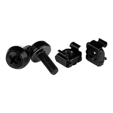 STARTECH.COM M5 x 12mm - Schrauben und Käfigmuttern - 100er Pack - Schwarz - M5 Montageschrauben un