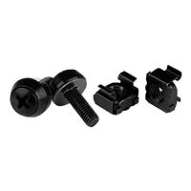 STARTECH.COM M5 x 12mm - Schrauben und Käfigmuttern - 100er Pack - Schwarz - M5 Montageschrauben un