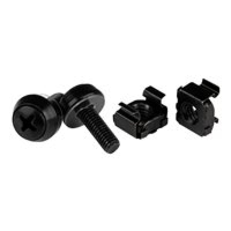 STARTECH.COM M5 x 12mm - Schrauben und Käfigmuttern - 100er Pack - Schwarz - M5 Montageschrauben un