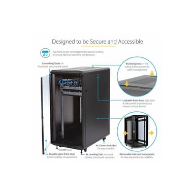 STARTECH.COM 25HE Zerlegbares Server Rack/ -Schrank mit Rollen