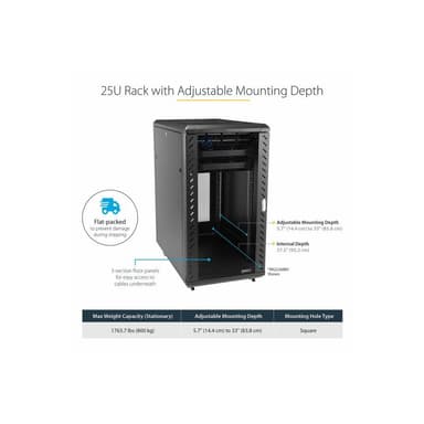 STARTECH.COM 25HE Zerlegbares Server Rack/ -Schrank mit Rollen