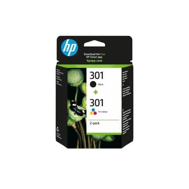 HP 301 2er Pack Schwarz, Farbe (Cyan, Magenta, Gelb) Tintenpatrone