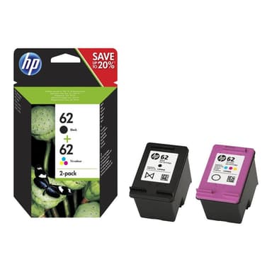 HP 62 Twin Pack 2er Pack Schwarz, Tricolor Tintenpatrone