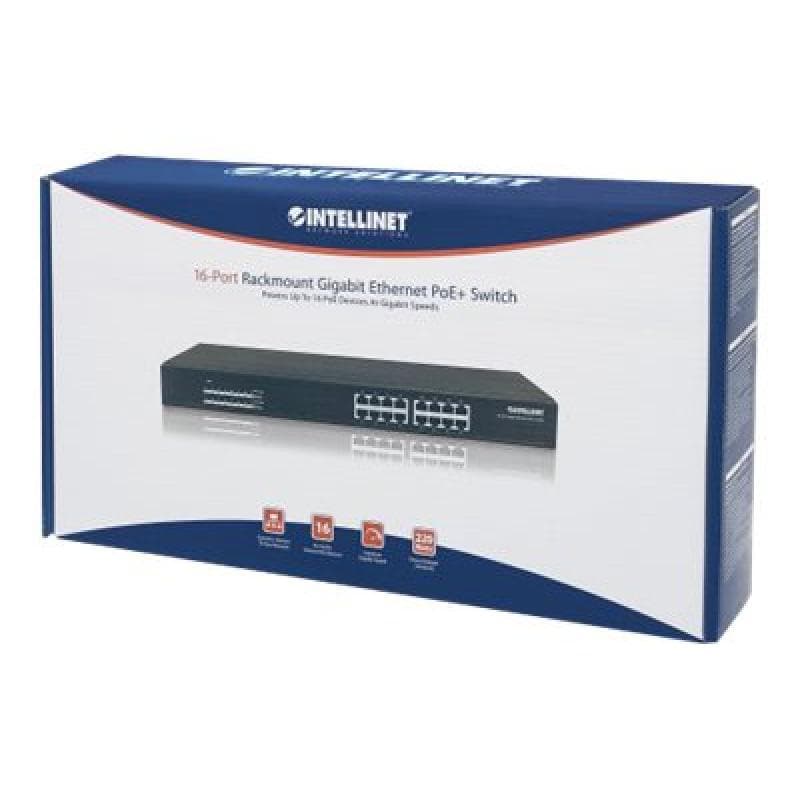 INTELLINET 560993 Gigabit Ethernet PoE+ Switch 16-Port