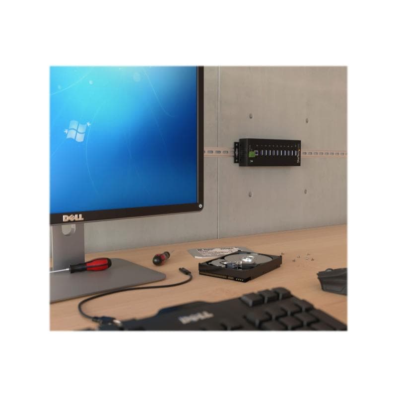 STARTECH.COM 10 Port Industrieller USB 3.0 Hub - ESD und Überspannungsschutz - DIN Tragschienen oder