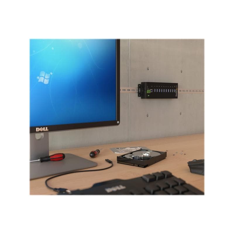 STARTECH.COM 10 Port Industrieller USB 3.0 Hub - ESD und Überspannungsschutz - DIN Tragschienen oder