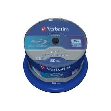 VERBATIM BD-R Verbatim Datalife SL 6x 25GB 50pack Spindel No ID