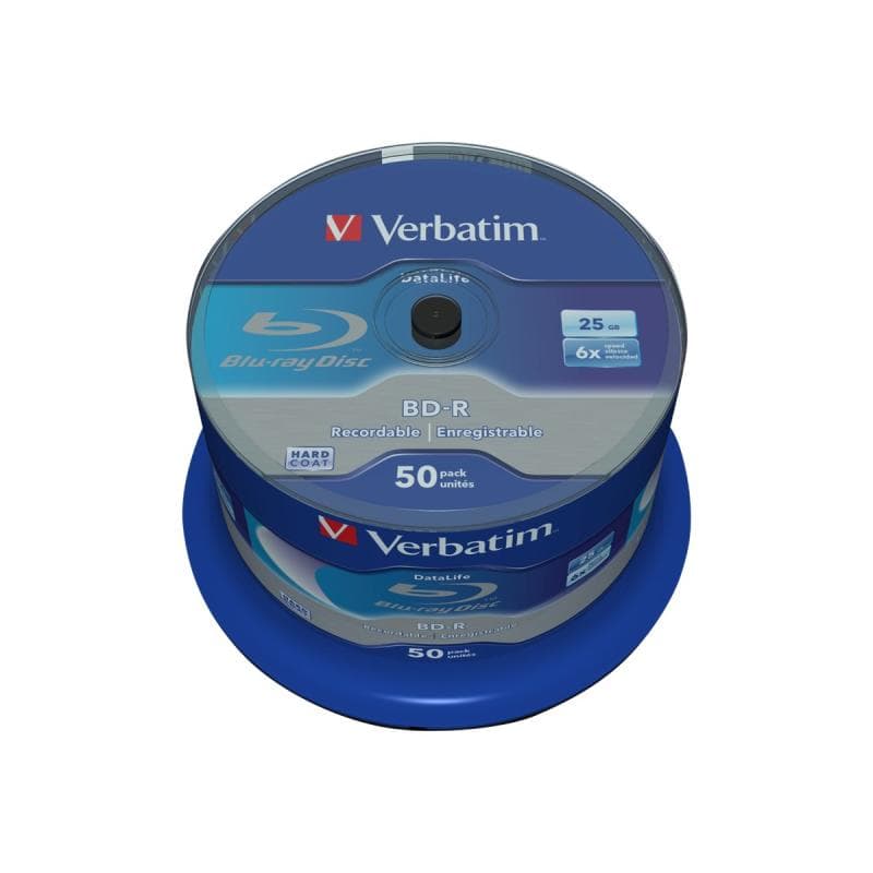 VERBATIM BD-R Verbatim Datalife SL 6x 25GB 50pack Spindel No ID