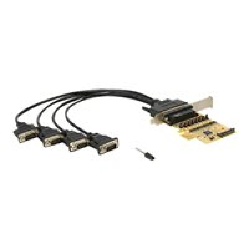 DELOCK PCIe x1 Seriell 4x RS-232 mit Spannungsversorgung