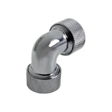 ALPHACOOL Eiszapfen 13mm HT Tülle 90° | L-Verbinder für Plexi- Messingrohre Chro