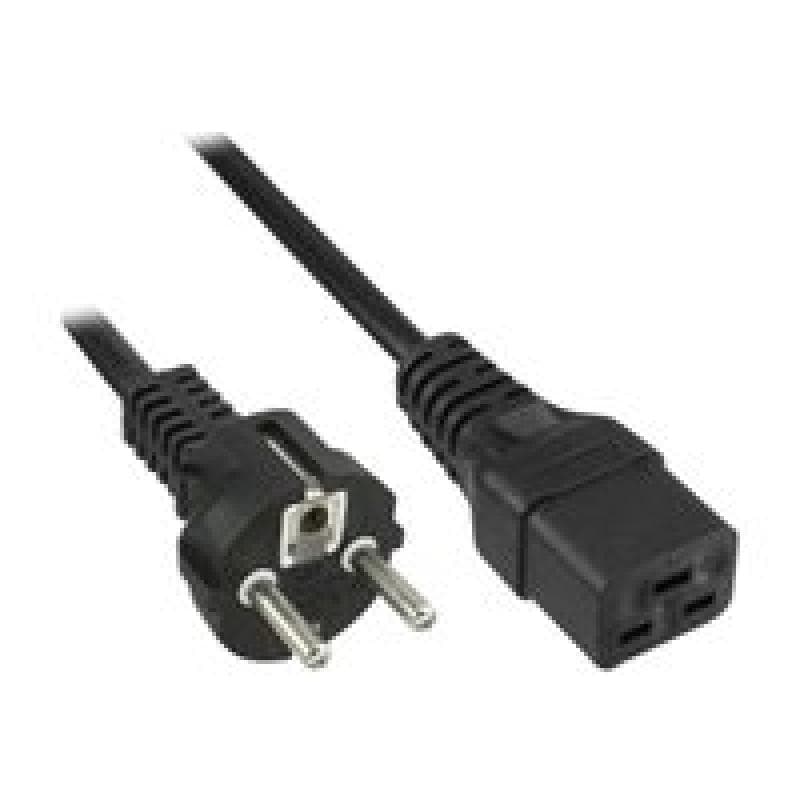 INLINE - Stromkabel (250 VAC) - CEE 7/7 (SCHUKO) (M) - IEC 320 EN 60320 C19 16A - 1.5 m - Schwarz (1