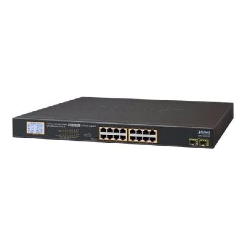 PLANET TECHNOLOGY Planet GSW-1820VHP 16-Port 10/100/1000T 802.3at PoE + 2-Port