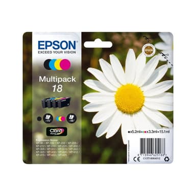 EPSON 18 Multipack 4er Pack Schwarz, Gelb, Cyan, Magenta Tintenpatrone