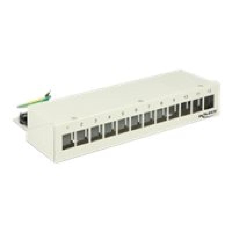 DELOCK Keystone Desktop Patchpanel 12 Port Meta
